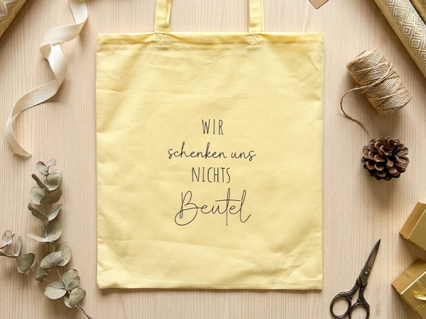 Wir schenken uns nichts Beutel Spruch - redwork Stickdatei